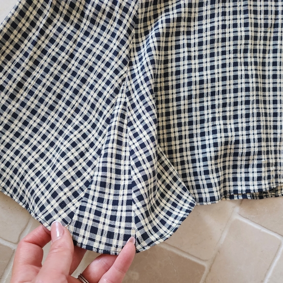 Reformation Plaid Dress With Petal Short Sleeves Small - Picture 5 of 11